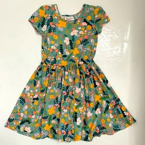 Green floral print dotdot smile 5/6 dress